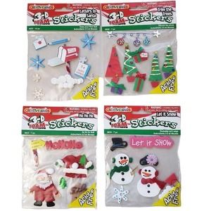 Creative Hands 3-D Foam Christmas Stickers 4 Sheets, Crafts, Snowman, Santa Tree